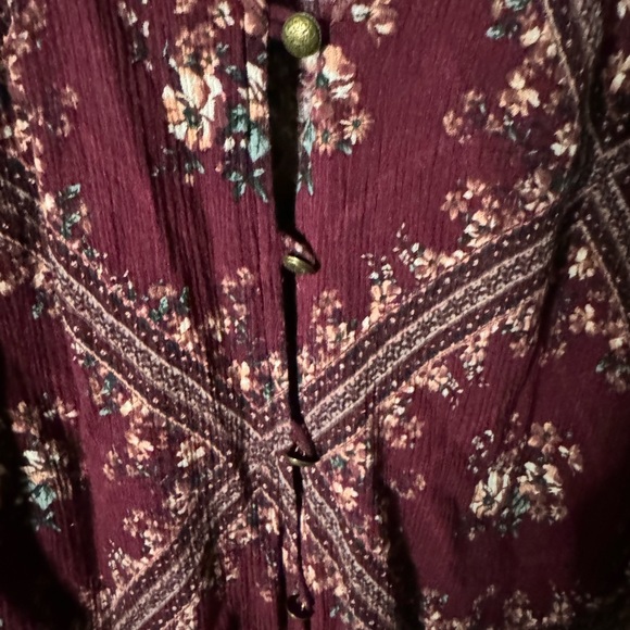 Jolt Sz XL Boho Maroon Top - Picture 3 of 6